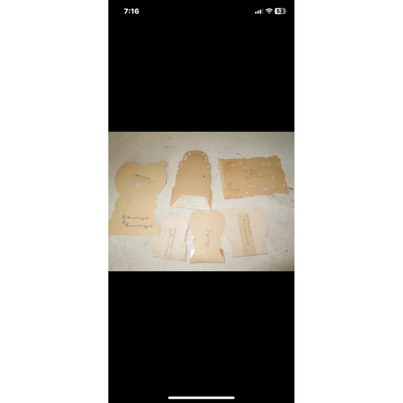 6 Valentine Day Vintage Honeycomb Cards Hearts Plane Victorian Violets Romantic - Picture 9 of 10